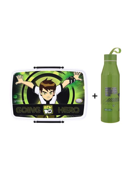 truenow ventures pvt. ltd. printed combo water bottle and  lunch box with   2 bowls & 1 spoon - 13433803 - Very Small Image - 1