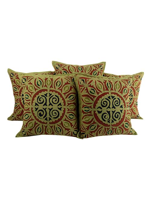 rajrang applique work set of 5 cotton cushion cover - 13434101 - Very Small Image - 1