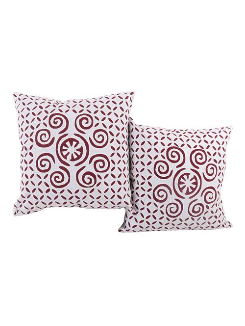 rajrang applique work set of 2 pcs. cotton abstract cushion cover - 13434993 - Very Small Image - 1