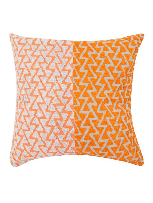 rajrang towel embroidered single pcs. cotton linen geometric cushion cover - 13435270 - Very Small Image - 1