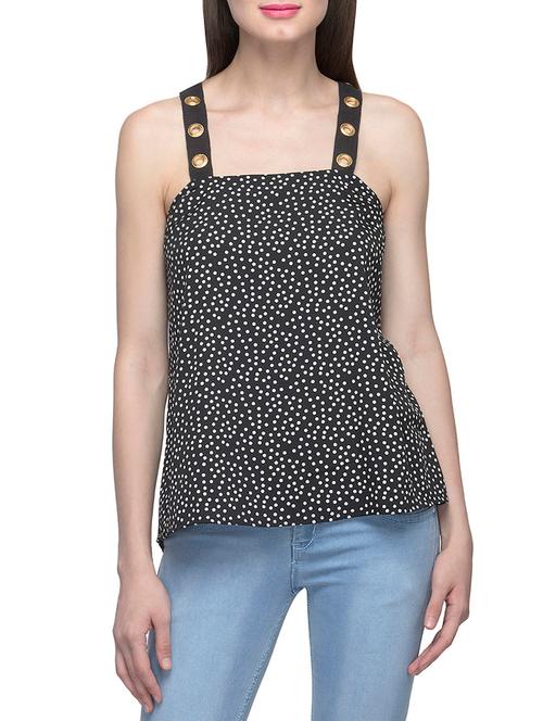 black polka dots printed regular top - 13435486 - Very Small Image - 1