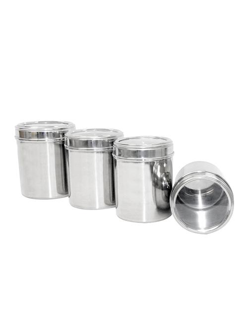 Set Of 4 Stainless Steel Kitchen Storage Canisters With See Through lid - 13436190 - Very Small Image - 1