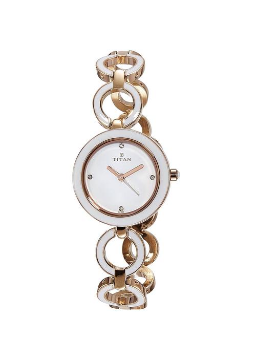titan analog white dial women's watch - 95036wm02 - 13437005 - Very Small Image - 1