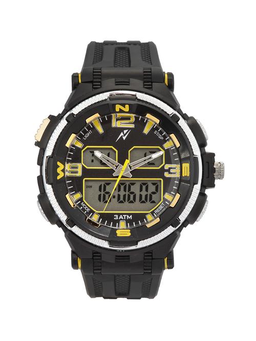 yepme men's analog digital watch - black/yellow - 13439440 - Very Small Image - 1