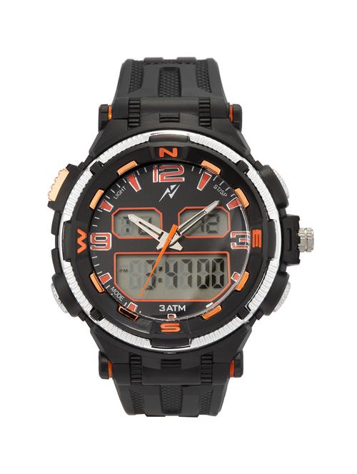 yepme men's analog digital watch - black/orange - 13439441 - Very Small Image - 1