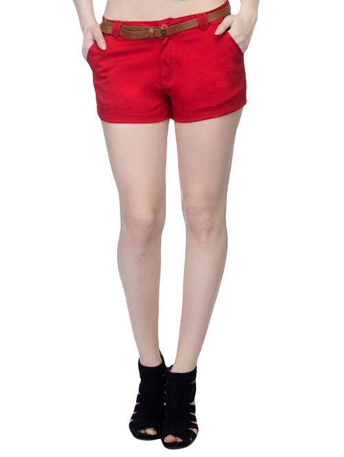 red cotton hot pants - 13440082 - Very Small Image - 1