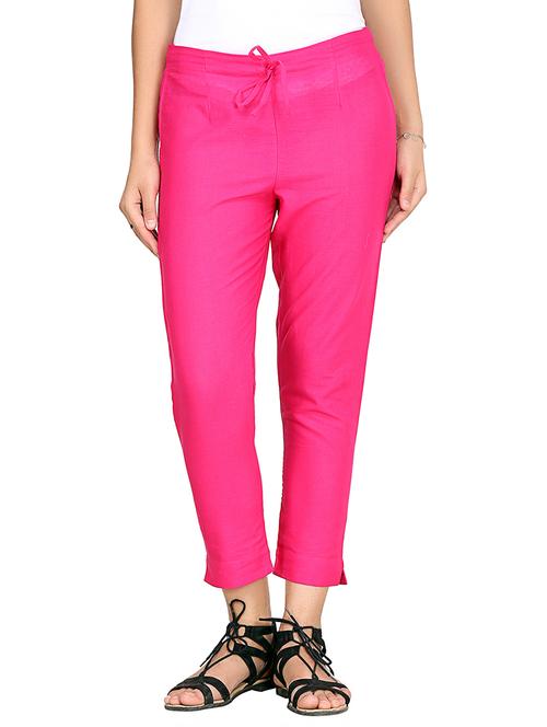 pink cotton cigarette pants - 13441576 - Very Small Image - 1