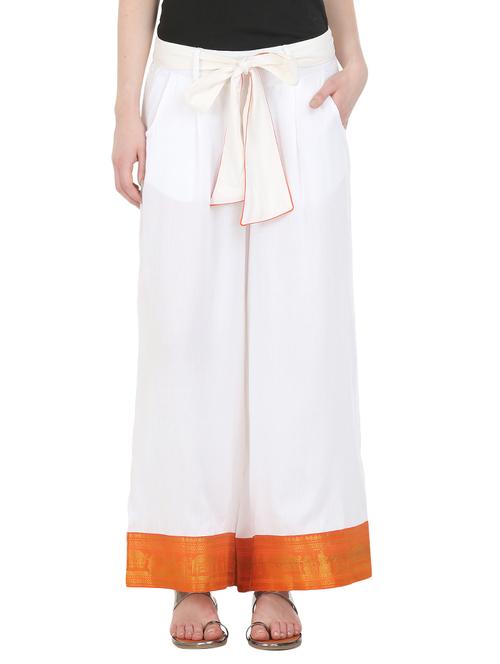 solid white rayon palazzos - 13441868 - Very Small Image - 1