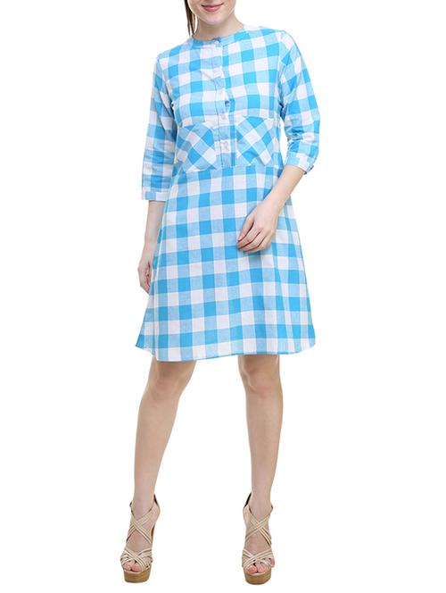 light blue cotton aline dress - 13442513 - Very Small Image - 1