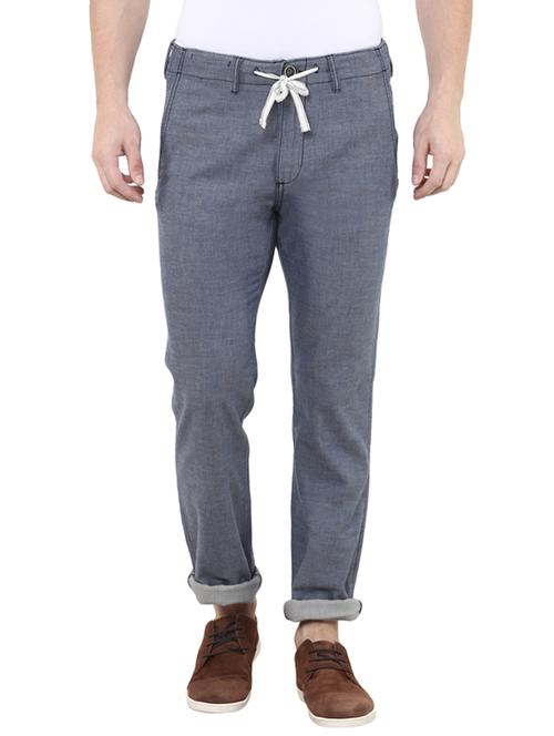 grey cotton flat front trousers casual trouser - 13445997 - Very Small Image - 1