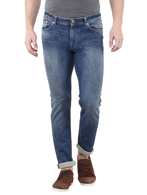blue cotton washed  jean - 13446015 - Very Small Image - 1