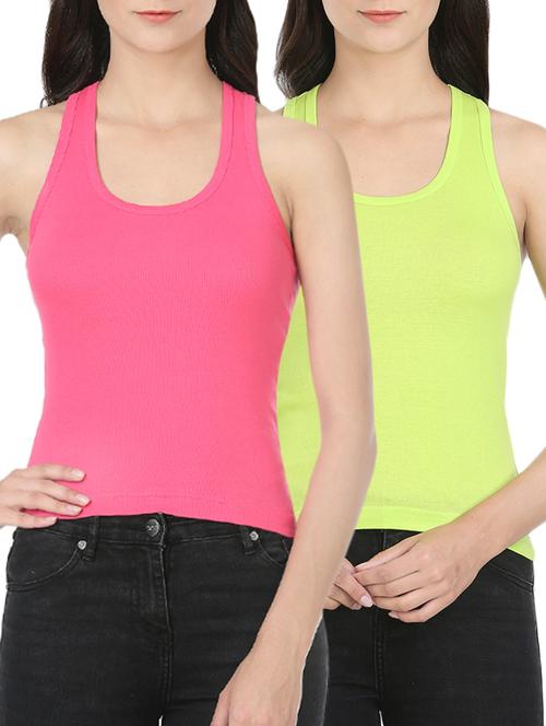 set of 2 multi colored cotton racer back - 13446999 - Very Small Image - 1