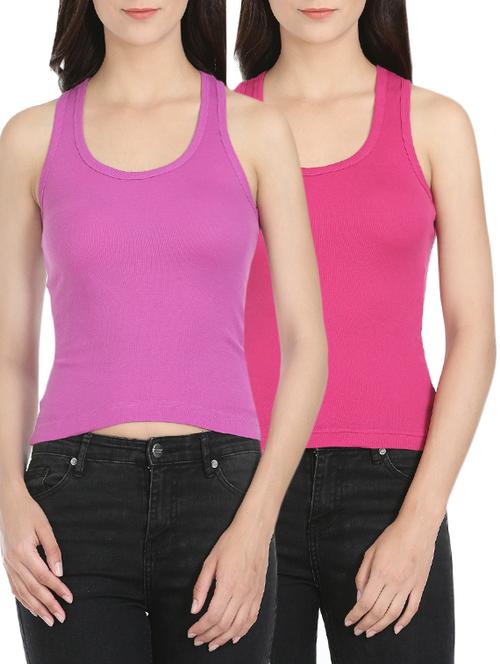 set of 2 multicolored cotton tank tee - 13447001 - Very Small Image - 1