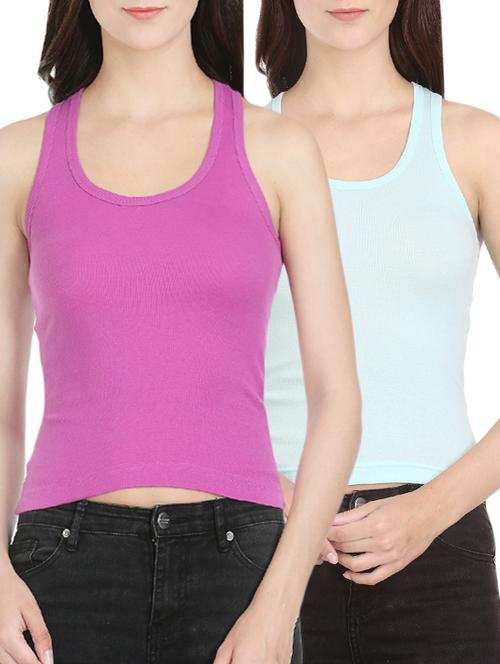 set of 2 multi colored cotton tank tee - 13447007 - Very Small Image - 1