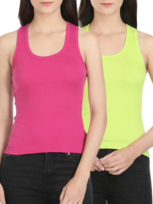 set of 2 multi colored cotton tank tee - 13447015 - Very Small Image - 1