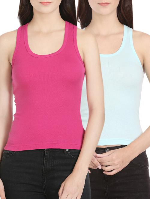 set of 2 multi colored cotton tank tee - 13447018 - Very Small Image - 1