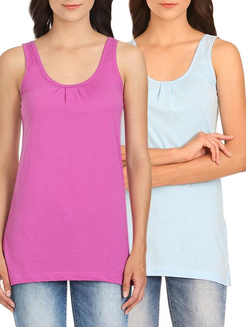 set of 2 multi colored cotton tank tee - 13447059 - Very Small Image - 1