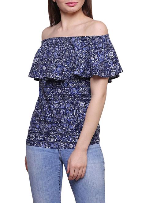 blue cotton ruffle top - 13447159 - Very Small Image - 1