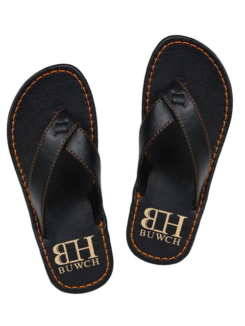 black leatherette toe seperator flip flop - 13447526 - Very Small Image - 1