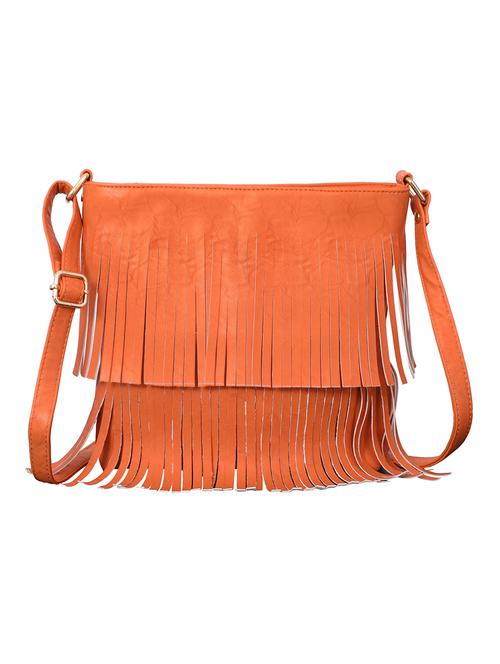 orange leatherette  sling bag - 13447991 - Very Small Image - 1