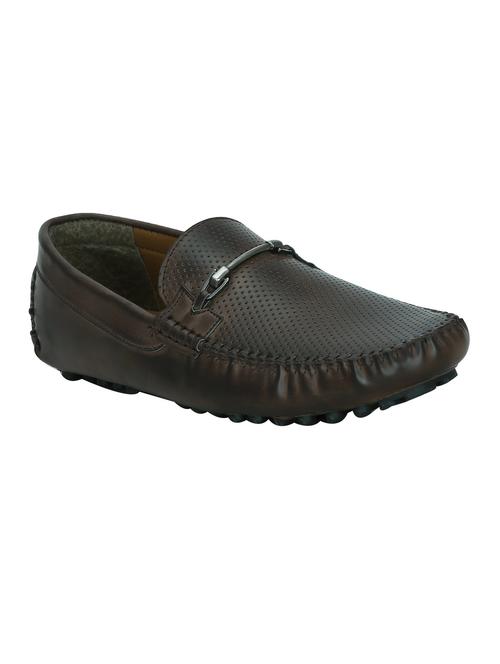 brown leatherette slip on loafer - 13451166 - Very Small Image - 1