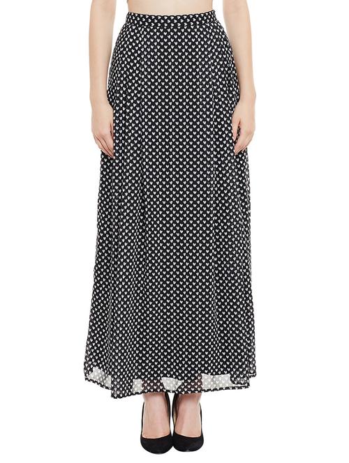 black side pleated maxi skirt - 13458830 - Very Small Image - 1