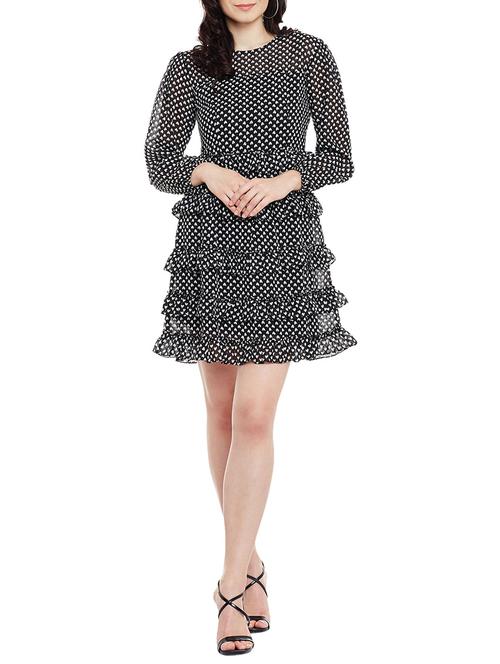 black printed ruffle dress - 13458854 - Very Small Image - 1