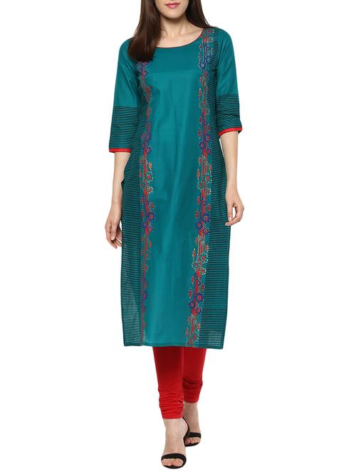 women's straight kurta - 13461004 - Very Small Image - 1