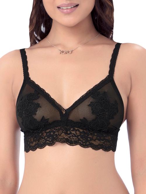 black cotton bra - 13461914 - Very Small Image - 1