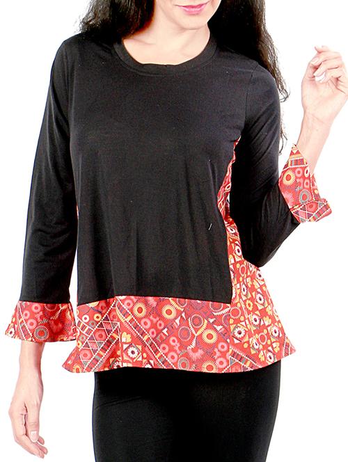 black printed jersey top - 13463171 - Very Small Image - 1
