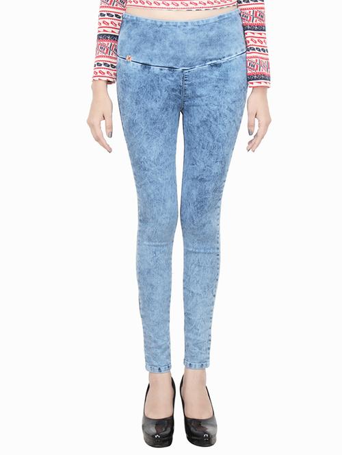 blue high rise denim jegging - 13465308 - Very Small Image - 1