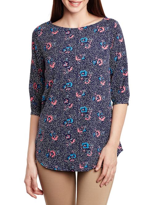 boat neck curved hem top - 13468044 - Very Small Image - 1