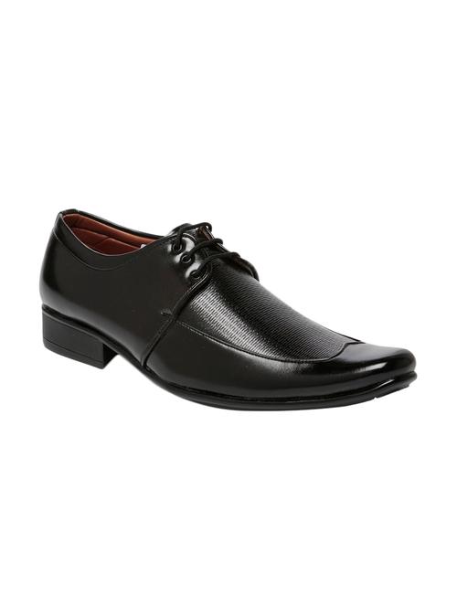 Black Leatherette Lace-up Derby - 13469438 - Very Small Image - 1