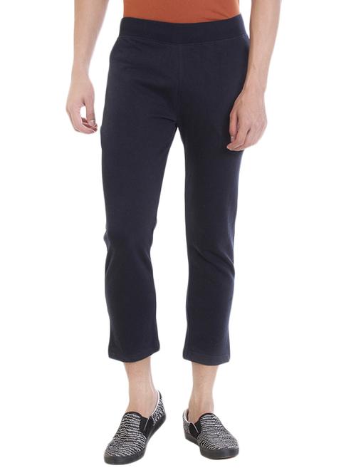 navy blue cotton  full length track pant - 13469685 - Very Small Image - 1