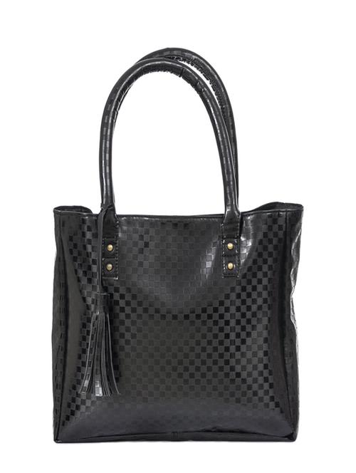 black leatherette tote - 13470255 - Very Small Image - 1