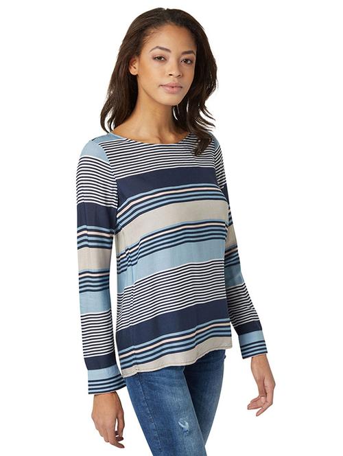 multicolored striped viscose regular tee - 13478756 - Very Small Image - 1