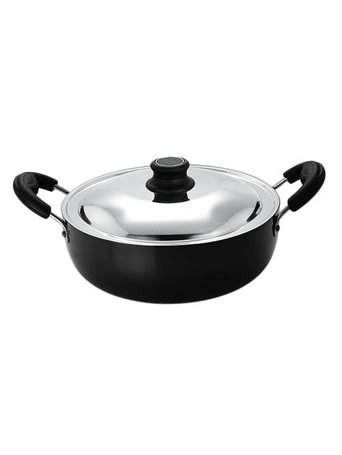 pristine induction base hard anodised kadai with lid, 24 cm - 13480356 - Very Small Image - 1