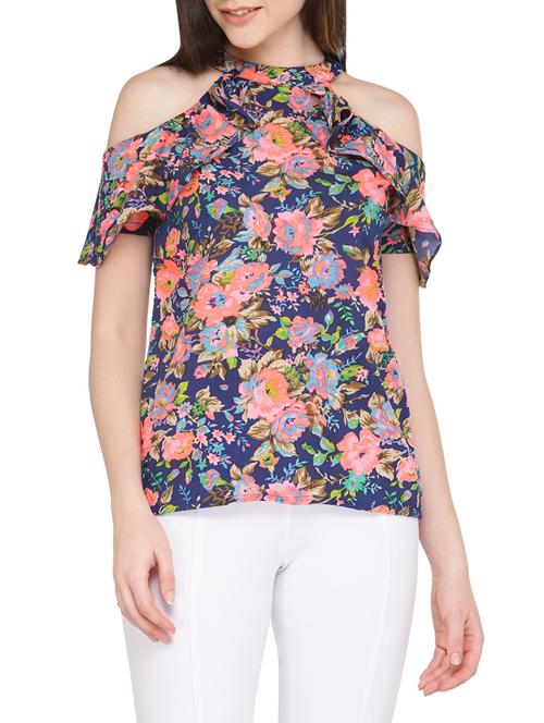 blue floral top - 13480861 - Very Small Image - 1