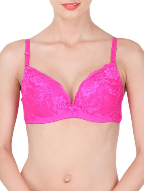 pink nylon lace bra - 13481740 - Very Small Image - 1