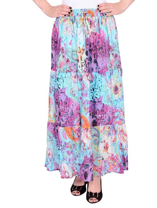 multicolored cotton printed skirt - 13481774 - Very Small Image - 1