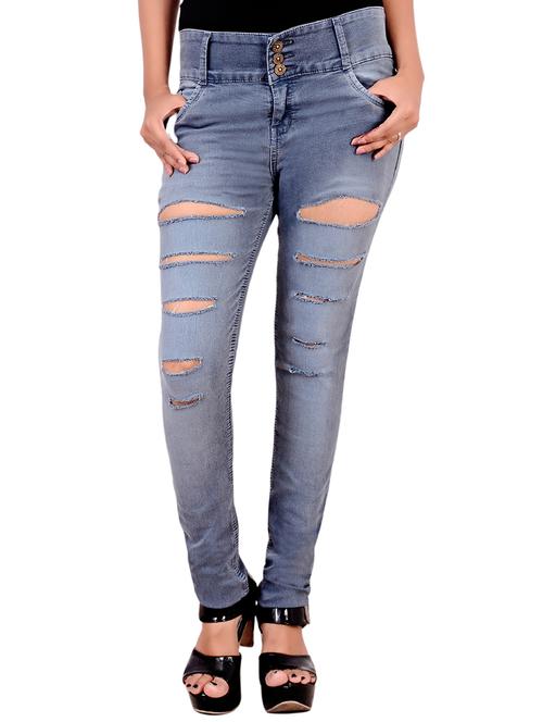 grey distressed denim jean - 13481809 - Very Small Image - 1