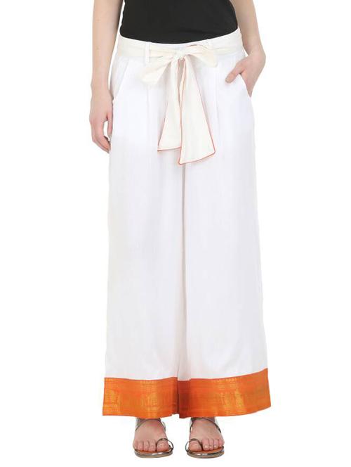 white rayon palazzo - 13493525 - Very Small Image - 1