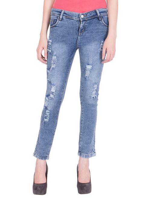 light blue distressed denim jean - 13502181 - Very Small Image - 1