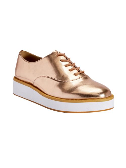 gold faux leather plimsolls sneakers - 13551000 - Very Small Image - 1