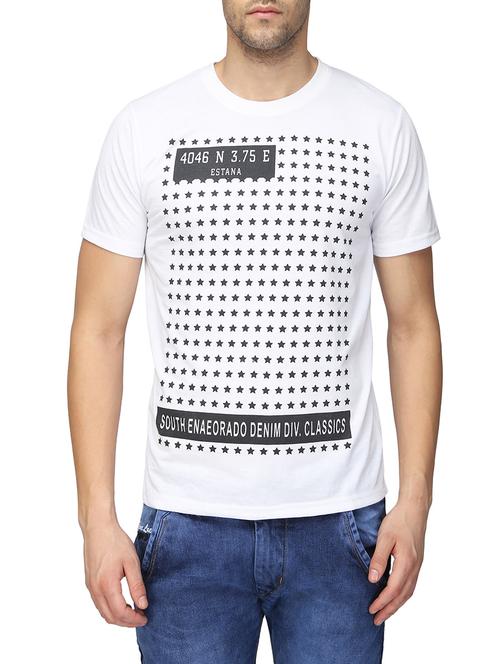white cotton front print t-shirt - 13553208 - Very Small Image - 1
