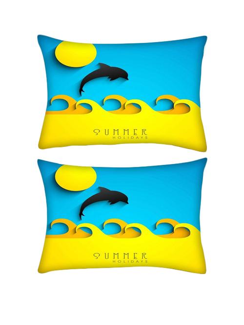 snoogg pack of two abstract summer background rectangle toss throw pillow cushion cover decoarative pillow case 14 x 07" - 13572022 - Very Small Image - 1