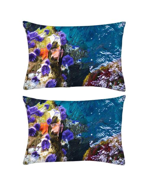 snoogg pack of two abstract underwater rectangle toss throw pillow cushion cover decoarative pillow case 14 x 07" - 13572030 - Very Small Image - 1