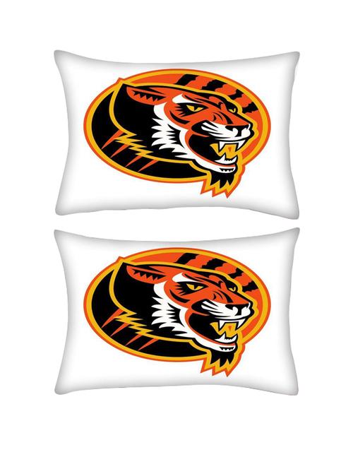 snoogg pack of two angry tiger side retro rectangle toss throw pillow cushion cover decoarative pillow case 14 x 07" - 13572057 - Very Small Image - 1