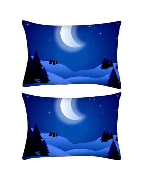 snoogg pack of two bright night rectangle toss throw pillow cushion cover decoarative pillow case 14 x 07" - 13572162 - Very Small Image - 1