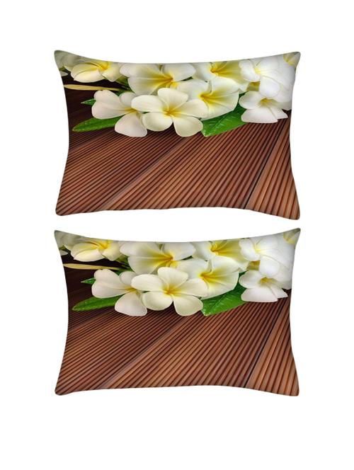 snoogg pack of two butterfly on flowers rectangle toss throw pillow cushion cover decoarative pillow case 14 x 07" - 13572178 - Very Small Image - 1